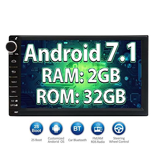 EinCar Android 7.1 autoradio 2 GB + 32 GB Autoradio Multimedia Player con navigazione di GPS 7??¨¤ Touch Screen Bluetooth WIFI 3G 4G DAB + OBD Subwoofer Fastboot USB MicroSD 2 DIN universale (Android