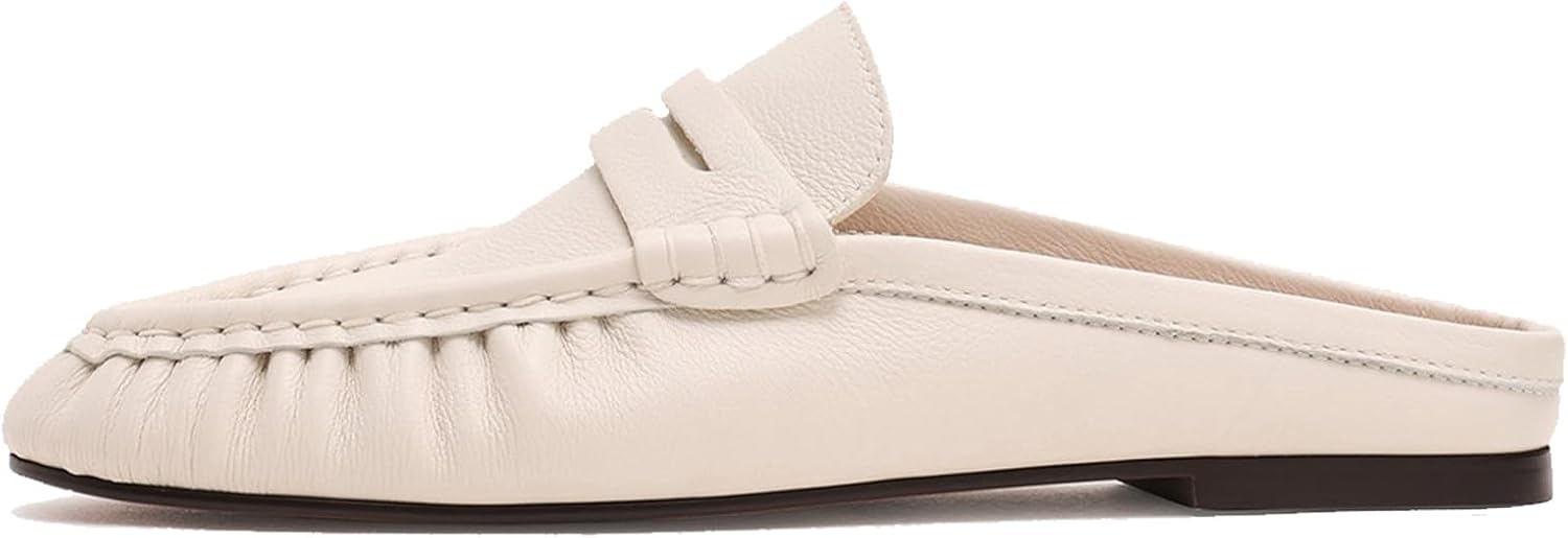 Loafers for Women Closed Round Toe Slip On Loafers Casual Fashion Slides Shoes Comfortable Ruched Flat Loafers
