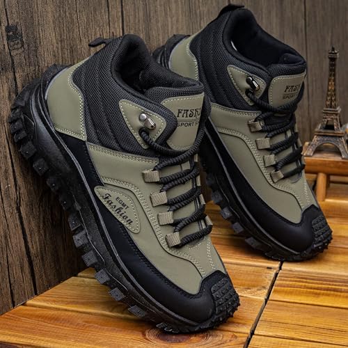 Men's Fashionable Casual lace up Walking Shoes, Score lace up Sports Shoes, Thick Soled Sports Outdoor Hiking Boots4