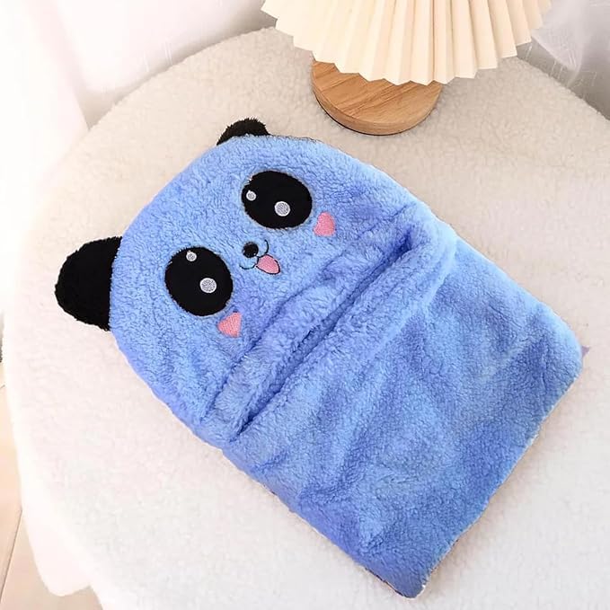 Image of TopiBaaz Cute Panda Cartoon Monkey Cap for Boys and Girls (Pack of 1) | Age - 6 Years to 12 Years |Free Size | Plush Wool | Winter Cap | Neck Scarf