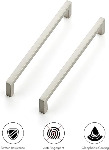 Miniatura 5 de Ravinte Paquete de 10 manijas de cajón de barra cuadradas y delgadas de 6-14 pulgadas de centro a centro, manijas de gabinete de cocina, tiradores