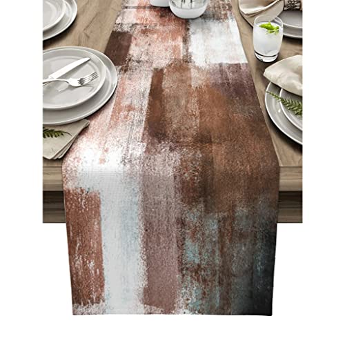 Chemin de table abstrait géométrique 46x183cm pour sublimer vos dîners et repas de fête