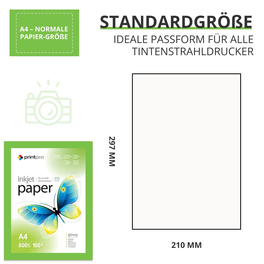 Papier fotograficzny PrintPro firmy COLORWAY o wysokim połysku, format A4, 180 g/m², 500 arkuszy, szybkoschnący, wodoodporny, do wszystkich drukarek atramentowych