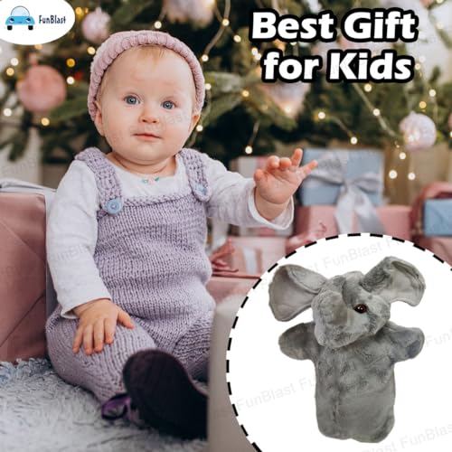 Image of FunBlast Plush Hand Puppets for Kids - Animals Hand Puppet Toys, Soft Hand Puppets for Kids, Story Telling Puppet for Kid, Fun Play Learning Toys (Elephant)