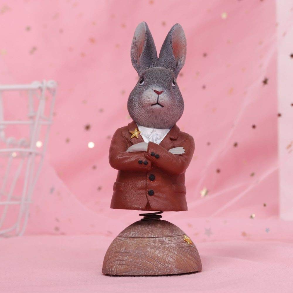 Statue lapin mignon bobblehead pour décoration de voiture et bureau