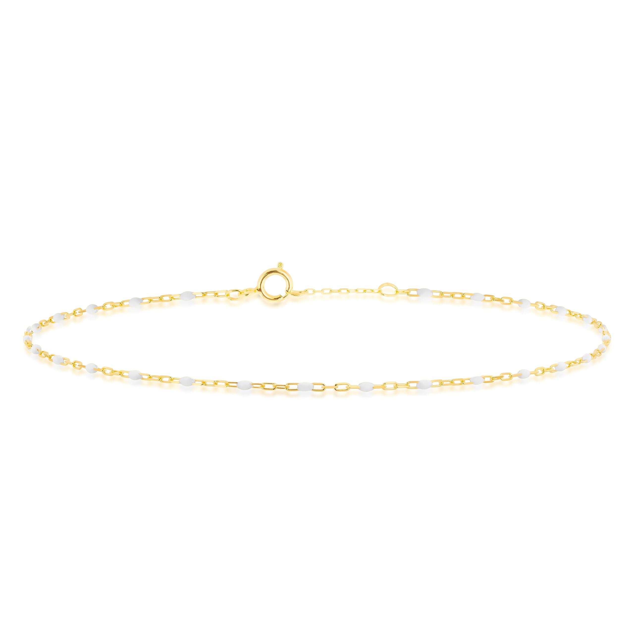 CARISSIMA Gold - Braccialetto da donna in oro giallo 9 kt, con perline smaltate da 1 mm