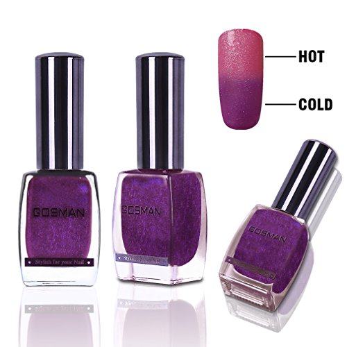 GOSMAN Temperature Color Changing Nail Lacquer Varnish Thermal Color Change Nail Art Polish Quick Dry 60 Seconds 15ML 15030