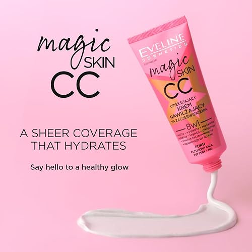 Eveline Cosmetics Magic Skin CC Feuchtigkeitscreme, mit Hyaluronsäure, Peptiden, CICA, 30ml - 2
