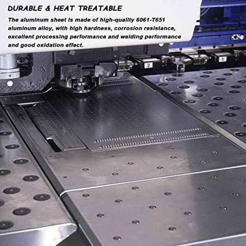 2 Pack 6061 T651 Aluminum Sheet Metal 8" X 8" X 1/16"(0.06”) Flat Plain Thin Aluminum Plate Covered With Protective Film, Heat Treatable Rectangle Aluminum Metal Plate For Crafting Lndustry, 1.5Mm #TOP5