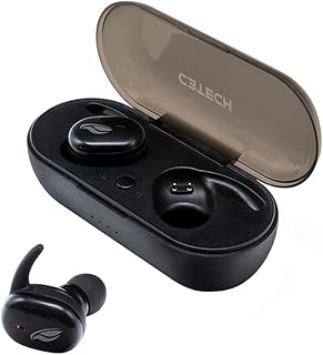 Fone Intra C3TECH EP-TWS-50BK - Preto Bluetooth 5.0 Tecnologia True Wireless Stereo Intra-Auricular In-Ear com microfone integrado omnidirecional, funcao Handsfree, Pequeno