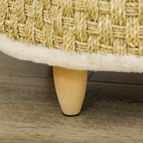PawHut Hundebett Erhöhtes Haustierbett, 48 x 48 x 24,5 cm Beige+Khaki