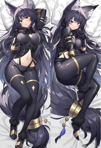 Xingbiyou Seitenschläfer Kissenbezug The Eminence in Shadow Delta Cosplay Atmungsaktiver Kissenbezug Pfirsichhaut Velour mit Reißverschluss (50x150cm)