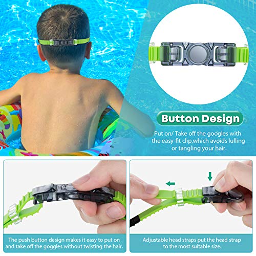 Portzon Kids Swim Goggles Anti Fog Swimming Goggles Clear No Leaking For Child #TOP4
