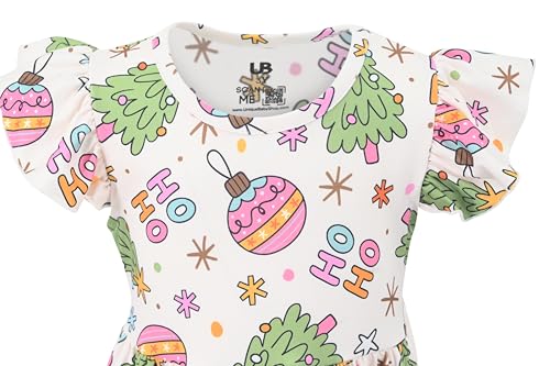 Image of Unique Baby Girls' Short Sleeve Everyday Printed Dresses for Kid and Toddler, Sizes 2T-12Y