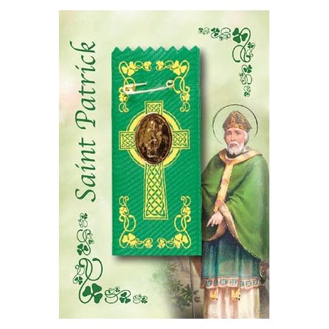 Loving Jesus St.Patrick's Day Badge Ribbon Celtic Cross & Embossed Medal Cover