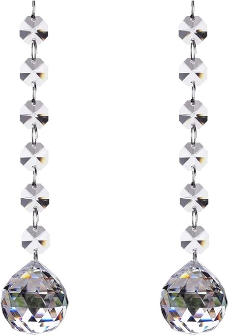 Amazon 幸運サンキャッチャー 2本セット クリアクリスタル ガラスボール 入り口 窓 玄関 車内飾り 運気アップ 風水物 6連 インテリア オンライン通販 Amazon 幸運サンキャッチャー 2本セット クリアクリスタル ガラスボール 入り口 窓 玄関 車内飾り 運気アップ 風水物 6連 インテリア オンライン通販