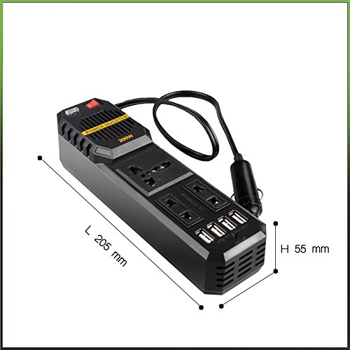 FOLCONROAD Car Power Inverter 200W Inverter 12V DC to 220V AC Car Converter with 2 AC Outlets and 4 5V/3.1A USB Ports for Laptop,Smartphone,Household Appliances in case Emergency, Storm and Outage - Thumbnail 3