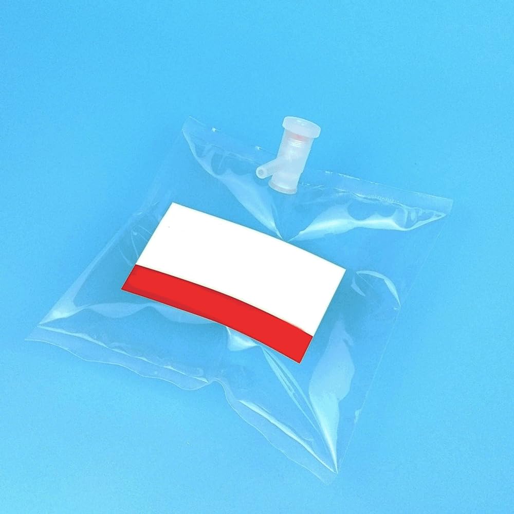 PTFE Gas Sampling Bags - 5 Pack, Film Sampling Bags for Testing, 100ml to 10L Capacity(5L Double)