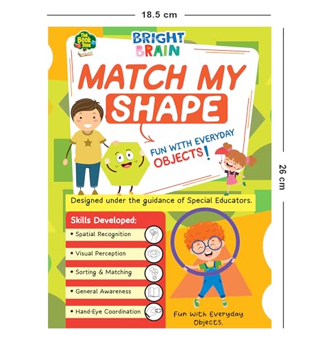 Image of Bright Brain Match My Shape | Shape Recognition & Sorting Matching Game for Kids Ages 3+ | Everyday Objects Learning Toy | Birthday Gift for Boys & Girls | Develops Cognitive & Motor Skills