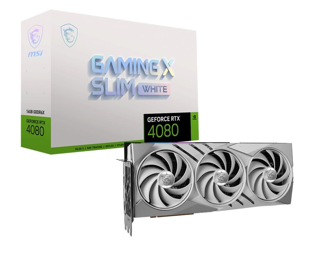 MSI GeForce RTX 4080 16GB Gaming X Slim White, Tarjeta gráfica 16 GB, GDDR6X, DisplayPort x 2 (v1.4a) HDMI x 2 4K@120Hz HDR, 8K@60Hz HDR, tasa de refresco Variable, PCI Express Gen 4