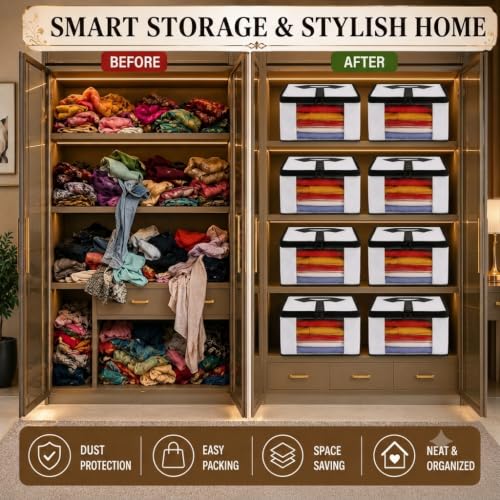 Image of Foldable & Durable Wardrobe Organizer | Non Woven Shirt Organizer for Home & Traveling with Transparent Window. (2)