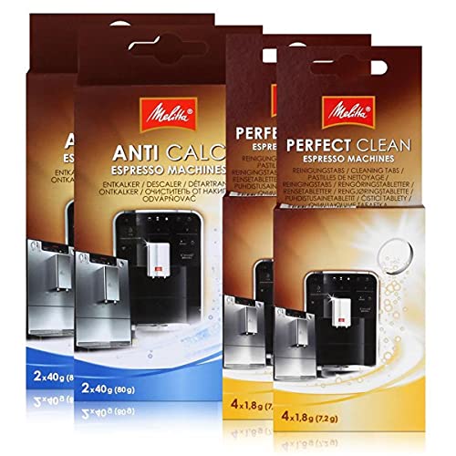 Melitta Lot de 2 tablettes de nettoyage et détartrage pour machine à expresso
