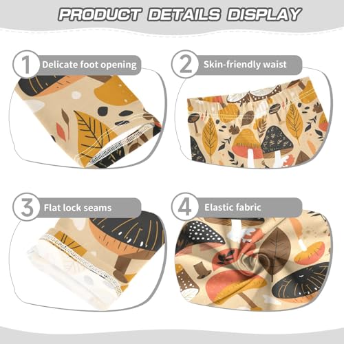 KLL Safari Mushroom Pattern Design Toddler Girl Athletic Leggings Casual High Waisted Leg Yoga Pants Running3