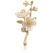 Flower Brooch for Women, Vintage Enamel Leaf Botanical Pin | Enamel flower design|vintage botanical leaf pin|small elegant brooch|for coats scarves dresses|everyday accessory