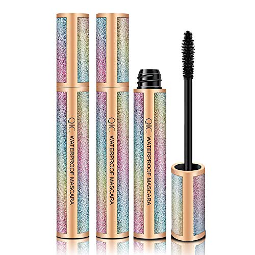 Vafee 4D Silk Fiber Lash Mascara,2 Packs, Luxuriously Longer, Thicker, Voluminous Eyelashes, Long-Lasting, Dramatic Extension, Waterproof Smudge-proof, Hypoallergenic Formula