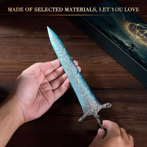 Huadafun Elden Ring Dark Moon Greatsword Straight Sword Model with Display Stand Full Metal 11.8in Action Figures Toys Collection Gifts Office Deskop Decoration Ornaments - Image 6
