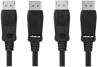 Nixeus (2-Pack VESA Certified DisplayPort 1.4 HBR3 Cable (10') - Supports HDR Gaming Monitors, FreeSync, G-Sync, Adaptive Sync, 4K 144Hz, 8K 60Hz & up to 360Hz Ultra High Refresh Rate, NXC-10DP14x2