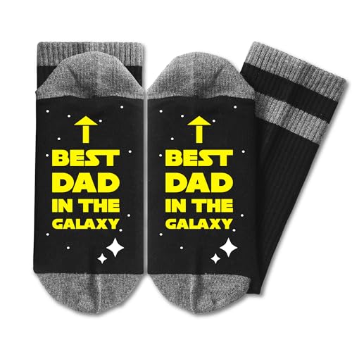 ERMCDFHC Best Dad In the Galaxy Socks, Funny Dad Socks for Birthday, Holidays, Christmas, Fathers Day.(060)