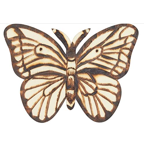 Image of MDF Cutouts | Wooden Cutout for Craft | Pine Wood | Unfinished Tags for Key Chain, Crafts, Xmas, Decorations, Painting | Resin Art Work | MDF Board Cutouts, Butterfly- [50pcs]-[5cmx3.5cm]