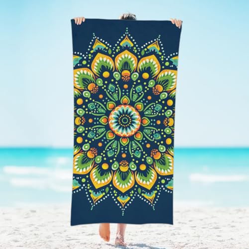 Bohemian Mandala Quick Dry Beach Towel Personalized Turkish Bath Towels Lightweight Oversized for Kids & Adults for Swimming, Pool, Camping, Yoga, Traveling Essentials Accessories Vacation Stuff-14