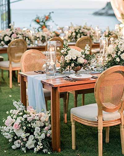 10Ft Sheer Table Runner Holiday 10Pcs Baby Blue Wedding Decoration Chiffon Fabric Long Table Runners Home Table Decorations #TOP4