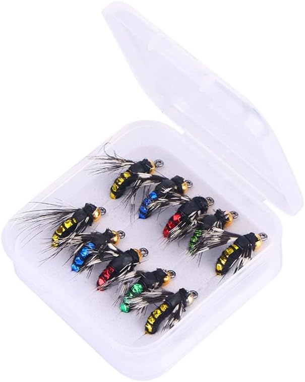 OriGlam10pcs Fly Fishing Lures Kit Fly Fishing Lures Kit Fly Fishing Lures Kit Handmade Fly Fishing Lures Assortment Kit