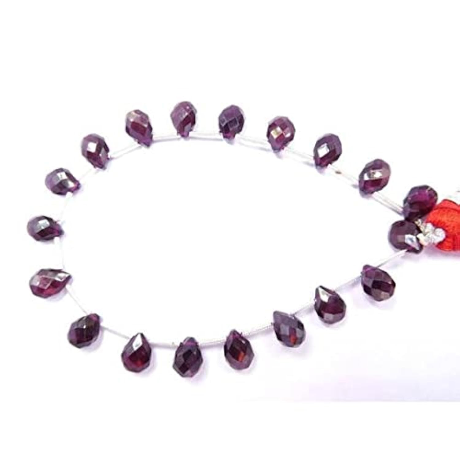 Grenat rouge en poire 6.5-8.5mm perles briolettes naturelles pour offrir un bijou unique