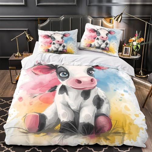 Parure de lit veau 3D en microfibre résistante et ultra douce - 2