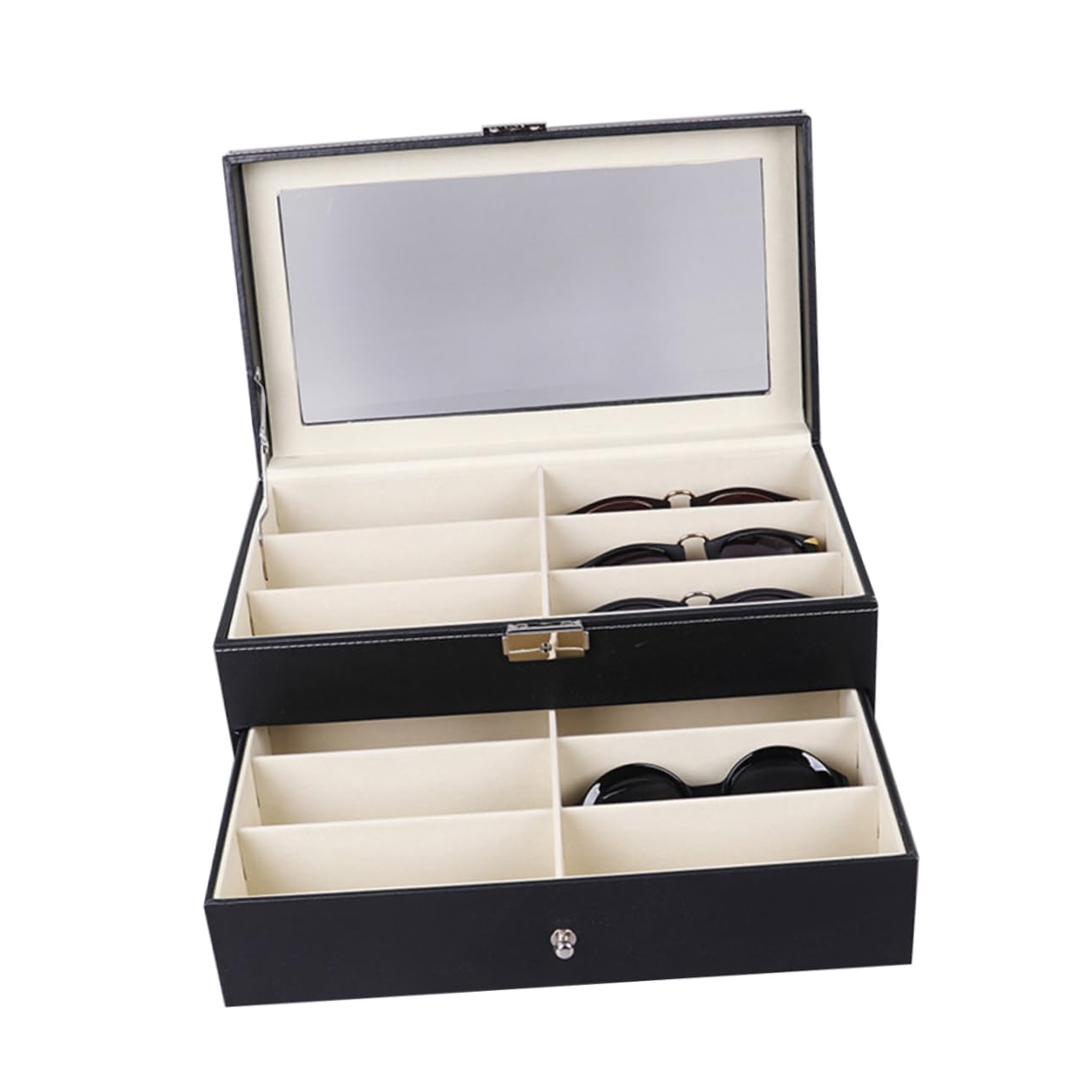 COLLBATH Estuche para Gafas De Doble Organizador De Gafas con Compartimentos Caja para Guardar Hogar Tienda o Comercial