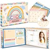 Eaasty Album dei ricordi scolastici per bambini, con 15 tasche per ricordi, dalla scuola materna alla 12a elementare, libro di memoria per riporre foto dell'infanzia (Boho