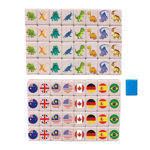 Jeu De Mahjong Traditionnel - Coffret Mah Jong De Voyage | 5,31 Pouces Mini Mahjong De Table | Jeu De Societe Famille egie, Stim