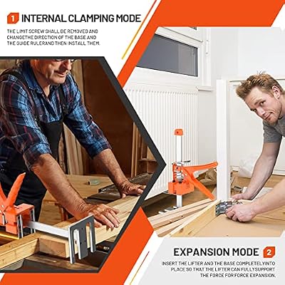 Labor Saving Arm Jack Handle 2 Pack,15 in Construction Jack,Multifunctional Furniture Jack for Installing Cabinets and Wall Tile Height Adjuster Handheld Lifter Tool, Load 400LBS, Orange