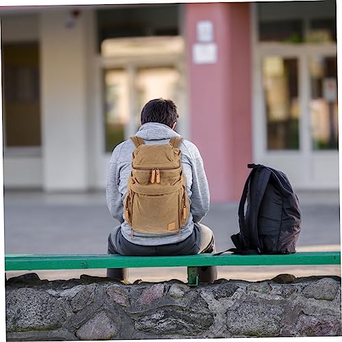 POPETPOP 1Pc Outdoor Portable Shoulder Bag Multifunctional Canvas Backpack for Men Durable Outdoor Backpack for Hiking Cycling Climbing More Retro4