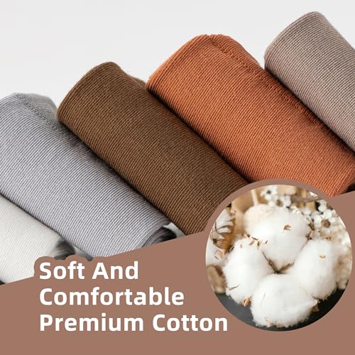 Thin Cotton Crew Socks for Women - 6 Pairs, Above Ankle, Soft Bootie Socks, Size 5-94