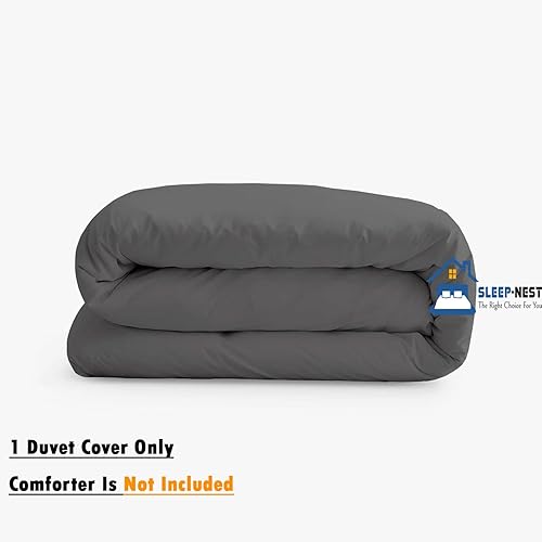 Miniatura 4 de SLEEP-NEST Funda de edredón de 600 hilos tamaño King Plus de 120 x 128 pulgadas, lujosa funda de edredón de 1 pieza con cierre de cremallera oculto