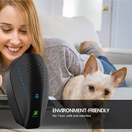 Neatmaster Dual Microchip Ultrasonic Pest Repeller Mice Control Variable Electromagnetic Insect Repellent Reject Rodent Bed Bug Mosquito Ant Fly Cockroach Spider and More, Black