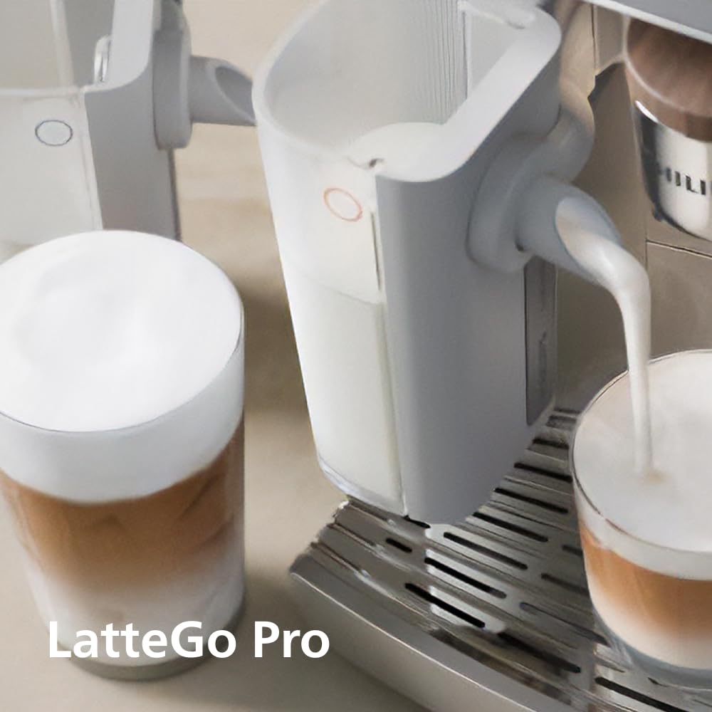 Philips Machine à café à grains automatique Aromis Série 8000 - Café de qualité avec BrewExtract, technologie SilentBrew broyage silencieux, plus de 50 boissons, LatteGo Pro (EP8757/20)