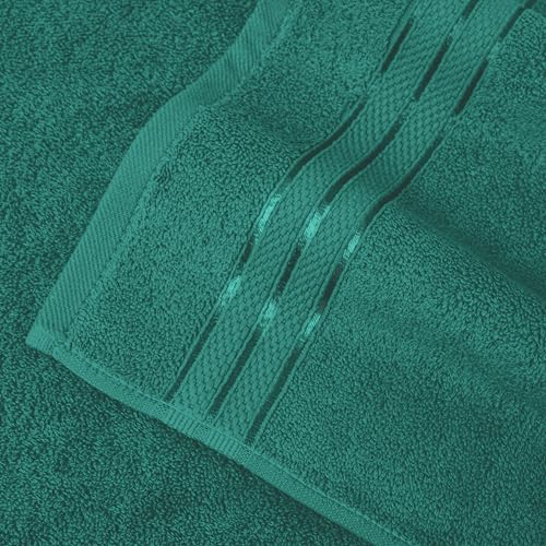 Image of Elegant Comfort Three Line Popcorn Extra Large Luxury Bath Towel - 40 inch x 80 inch inch, Premium Hotel Spa Quality 1 Piece Oversized Bath Sheet 100% Turkish Cotton Super Soft Highly Absorbent, Teal Blue