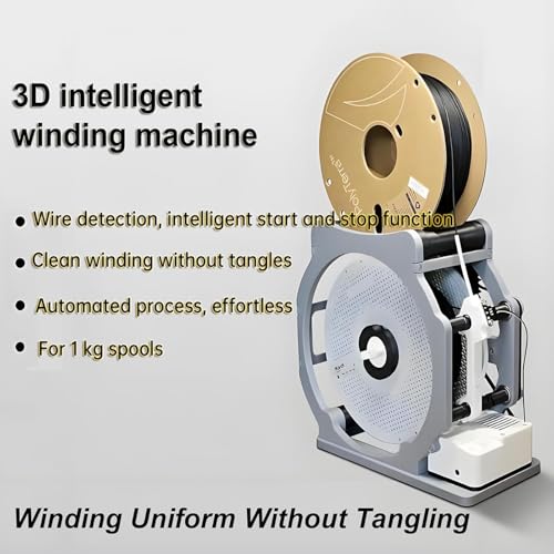 Bobinadora eléctrica con parada automática, rebobinador máximo sin enredos de 1 kg para filamento 3D, hilo de coser, soldadura de bricolaje, sistema de transmisión de engranajes con sensor inteligente