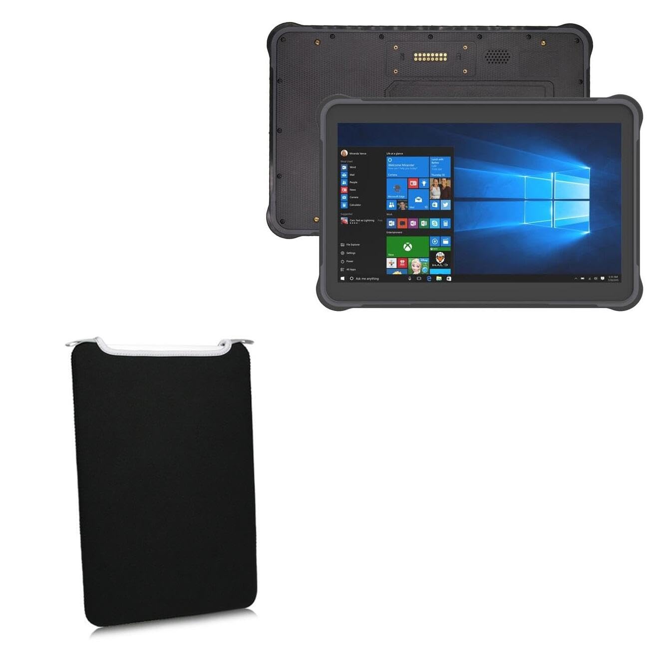 BoxWave Case Compatible with Geekland GKR610W (10.1 in) - SlipSuit, Soft Slim Neoprene Pouch Protective Case Cover - Jet Black